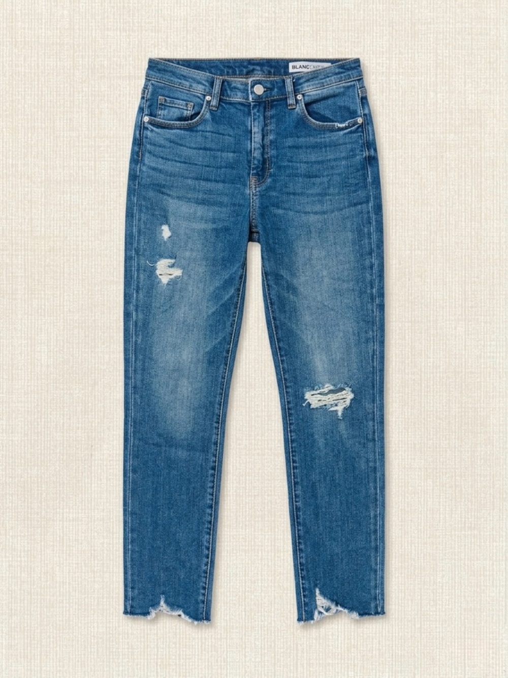 Blank NYC Blue Distressed High-Rise Skinny Jeans